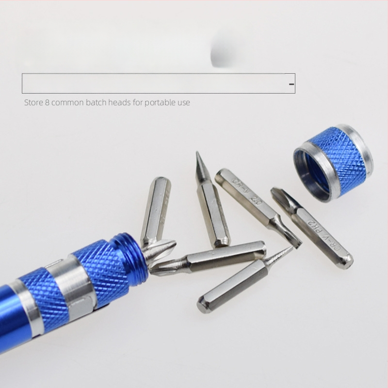 YICEN Metalinis rankinis daugiakryptis pieštuko tipo atsuktuvas su magnetine galva, Cr-V medžiaga, neizoliuotas, svoris 0.035 kg