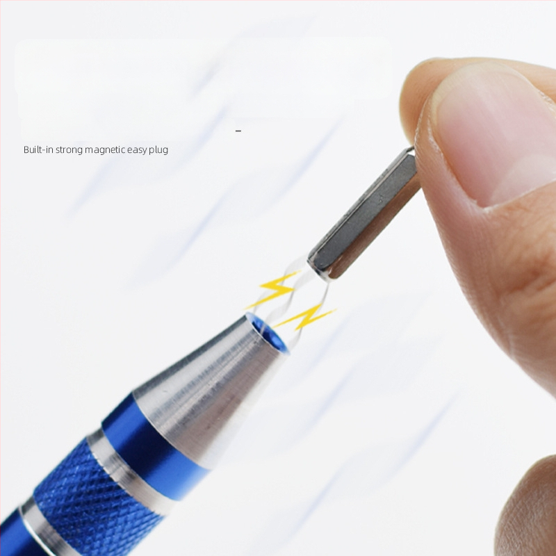 YICEN Metalinis rankinis daugiakryptis pieštuko tipo atsuktuvas su magnetine galva, Cr-V medžiaga, neizoliuotas, svoris 0.035 kg