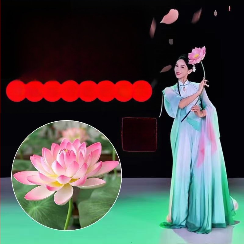 Сценичен реквизит: реалистично листо на лотос и цвете на лотос за класически танц, декоративно сценично оформление, детски реквизит