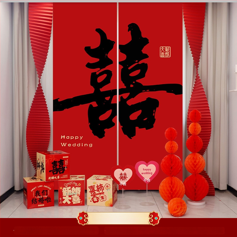 Сватбен висящ платнен банер за декорация на сватбено помещение, платно • марка Win xin • опаковка Opp bag • за сватба