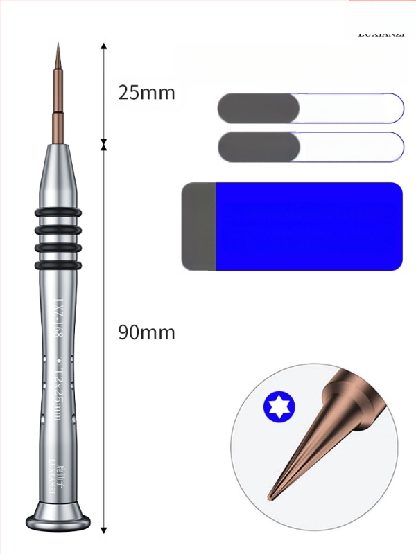 Huawei Watch nugaros dangtelio atidarymo atsuktuvas rinkinys, T2/T3 sešiakampiai bitai, anglies plienas, magnetizatorius