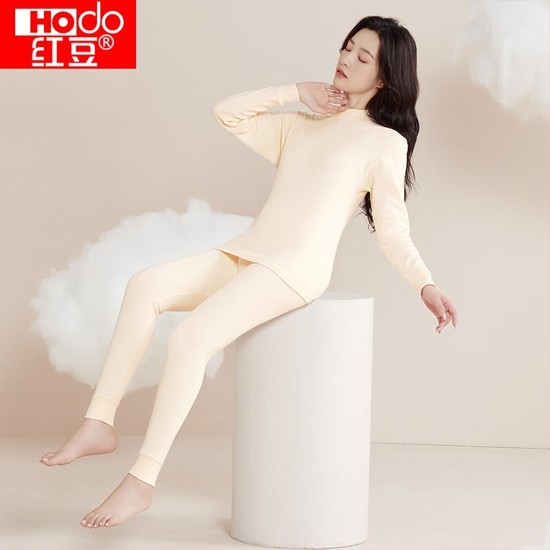 Rudens–žiemos poros šilto apatinio komplekto iš 100% medvilnės, viršutinė dalis su pusiau aukštu kaklu ir kelniomis, kvėpuojantis, minkštas, 180 g/m², vieno sluoksnio