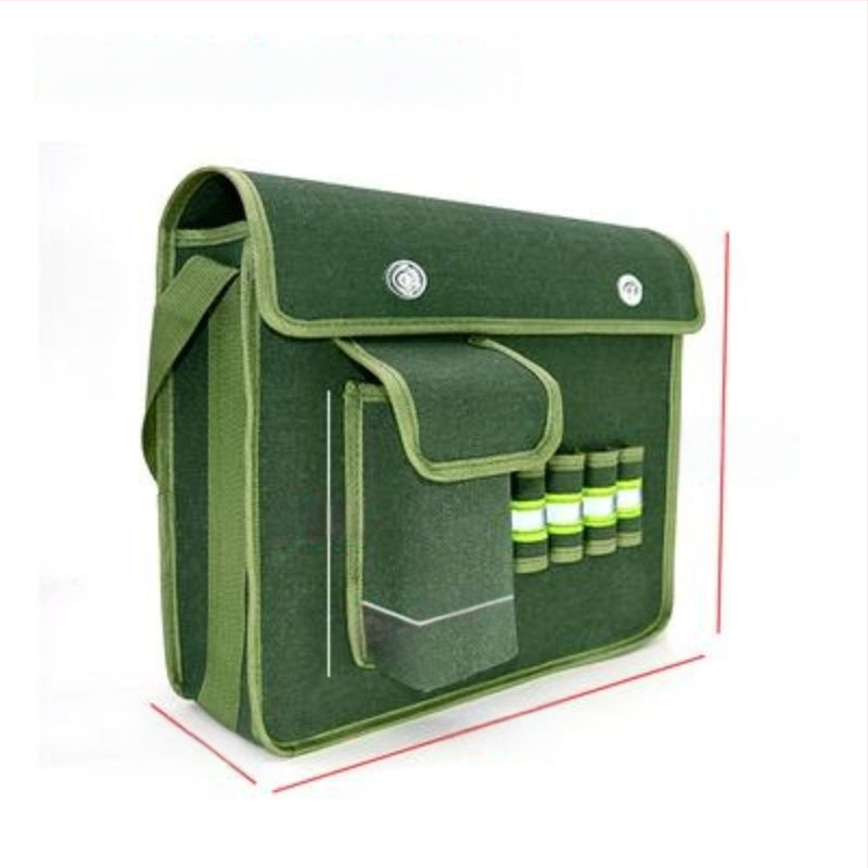 Платнена инструментална чанта, удебелена и износоустойчива, презрамка кръстосан стил, голям капацитет, за електрически и хардуерни задачи