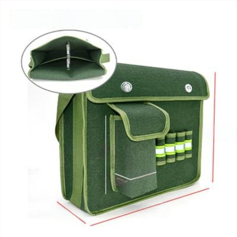 Платнена инструментална чанта, удебелена и износоустойчива, презрамка кръстосан стил, голям капацитет, за електрически и хардуерни задачи