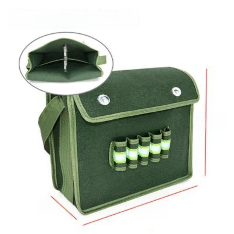 Платнена инструментална чанта, удебелена и износоустойчива, презрамка кръстосан стил, голям капацитет, за електрически и хардуерни задачи