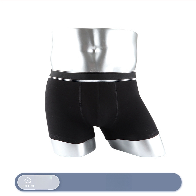 Meeste puuvillased bokserid, hingavad, keskmise talje, ühetoonilised, 95–100% puuvill
