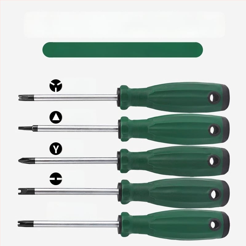 Specialiai suformuotas atsuktuvas su keliomis galvutėmis: U formos, vidinis kryžius, Y forma, plum blossom kryžius, trikampė; Cr-V plienas, neizoliuota, 60 g