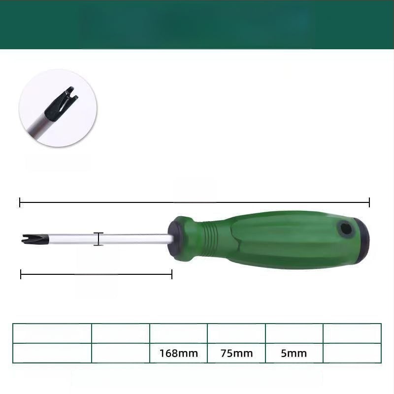 Specialiai suformuotas atsuktuvas su keliomis galvutėmis: U formos, vidinis kryžius, Y forma, plum blossom kryžius, trikampė; Cr-V plienas, neizoliuota, 60 g