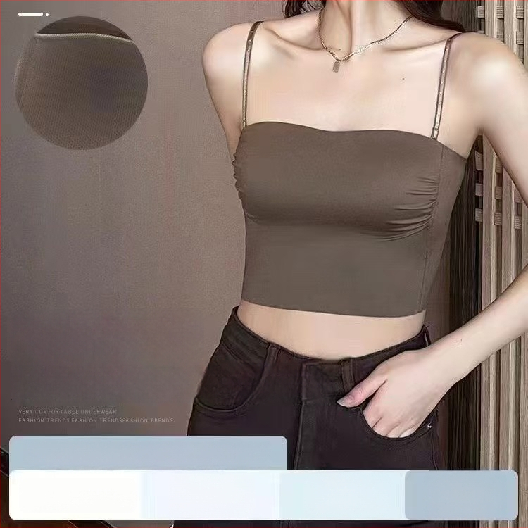 Pánt nélküli, varrás nélküli női melltartó levehető vállpántokkal, 3/4 kosár, nejlon anyag, lélegző