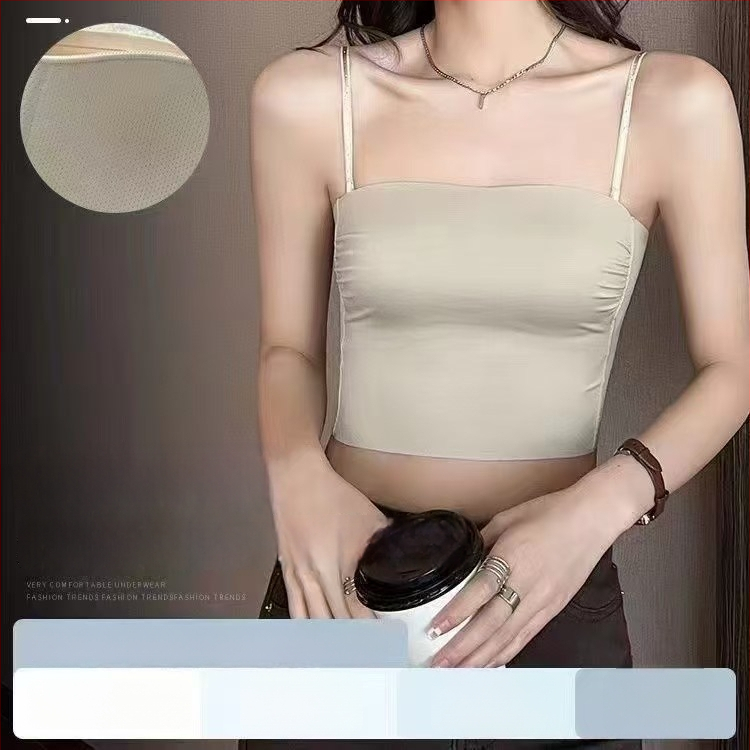 Pánt nélküli, varrás nélküli női melltartó levehető vállpántokkal, 3/4 kosár, nejlon anyag, lélegző