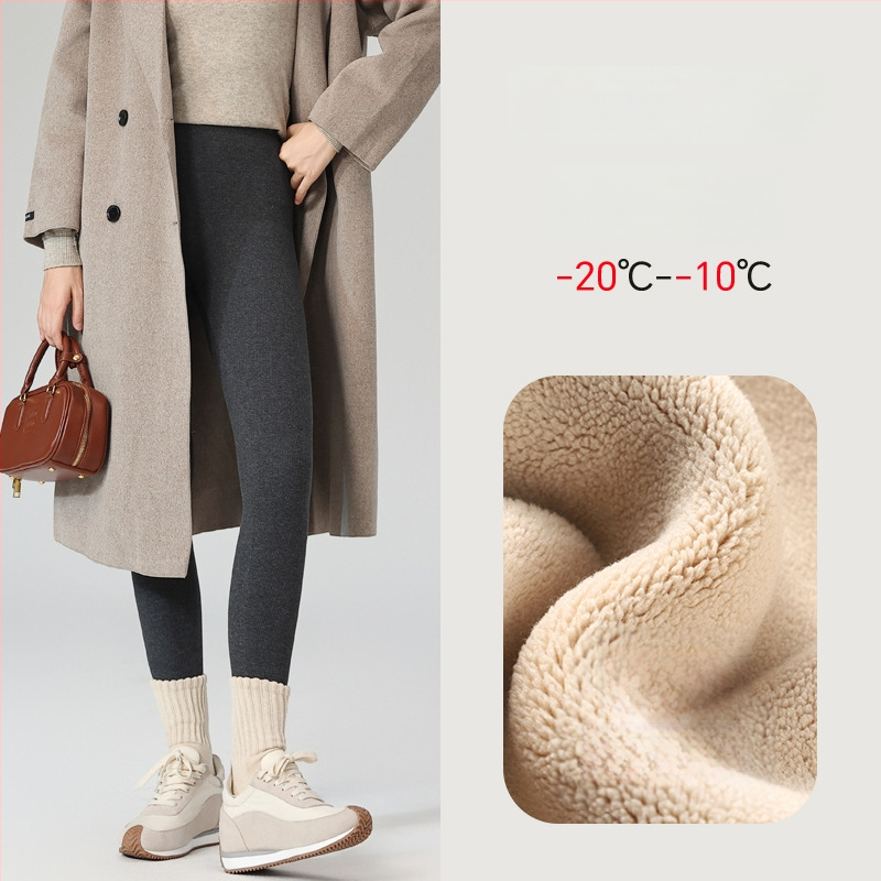 Bezšivne pamučne legice s fleece podstavom i prugastim uzorkom, duljina 9/10, debele, visoko elastične (pamuk-spandeks smjesa; pruge)