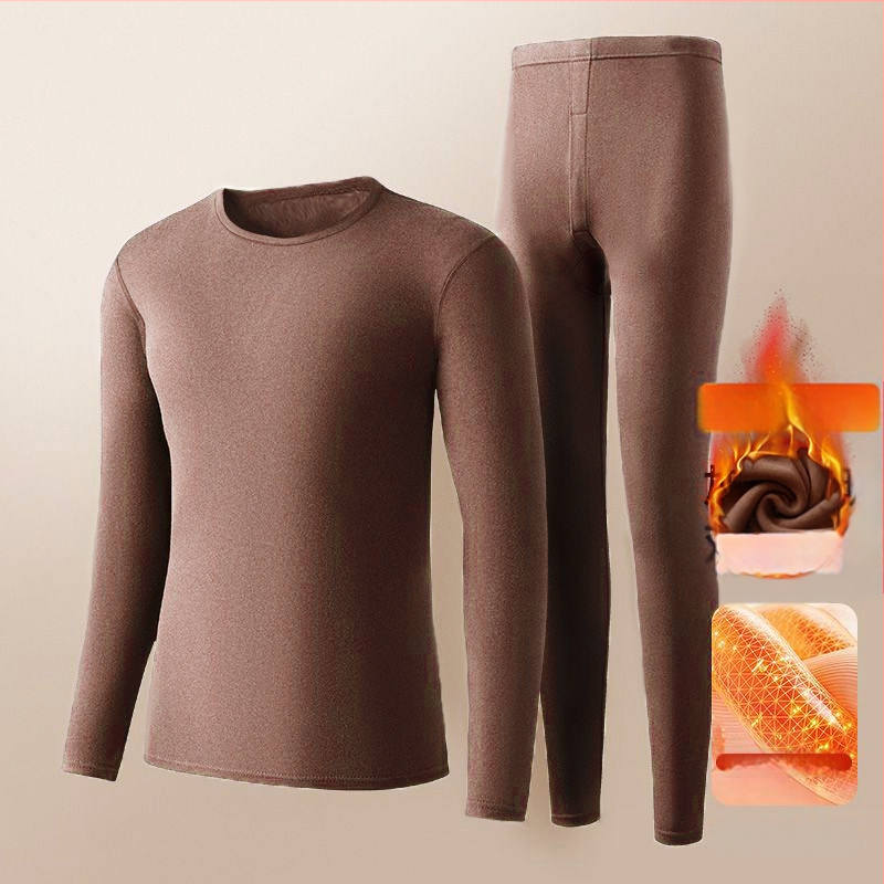 Vyrų terminis apatinių komplektas iš Derong audinio, dviejų pusčių velūras, 97% poliesteris, pamušalas poliesteris, 181–200 g/m², stiprus šildymas