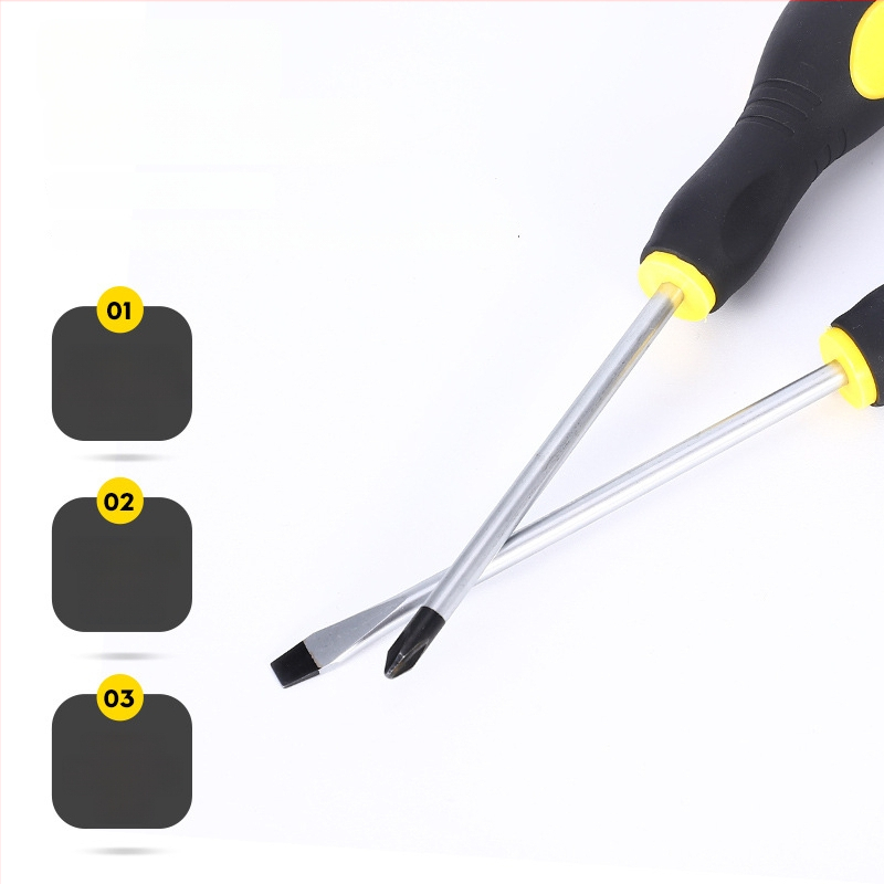 Henglida μίνι μαγνητικό κατσαβίδι με σταυροκεφαλή, από άνθρακα χάλυβα και λαβή από δύο υλικά