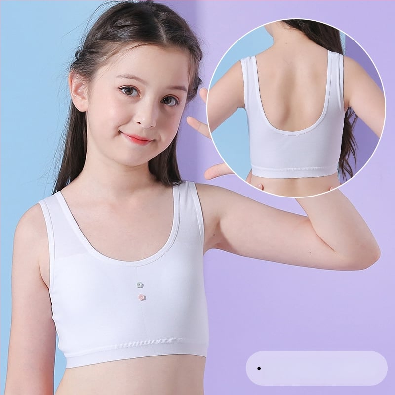 Pánt nélküli pamut melltartó tiniknek — lélegző, nedvességfelszívó, kényelmes; teljes kosár, vékony formázott kosár, 95% pamut