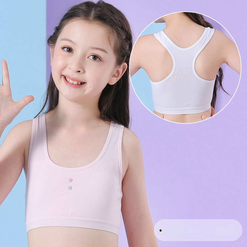 Pánt nélküli pamut melltartó tiniknek — lélegző, nedvességfelszívó, kényelmes; teljes kosár, vékony formázott kosár, 95% pamut