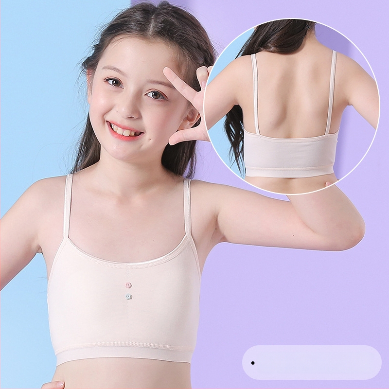 Pánt nélküli pamut melltartó tiniknek — lélegző, nedvességfelszívó, kényelmes; teljes kosár, vékony formázott kosár, 95% pamut