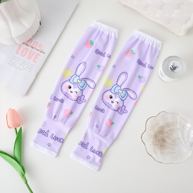 Bērnu UV aizsardzības Ice Silk rokas piedurknes, elpojošas vasaras brīvā piegriezuma, poliestera-viskoze maisījums