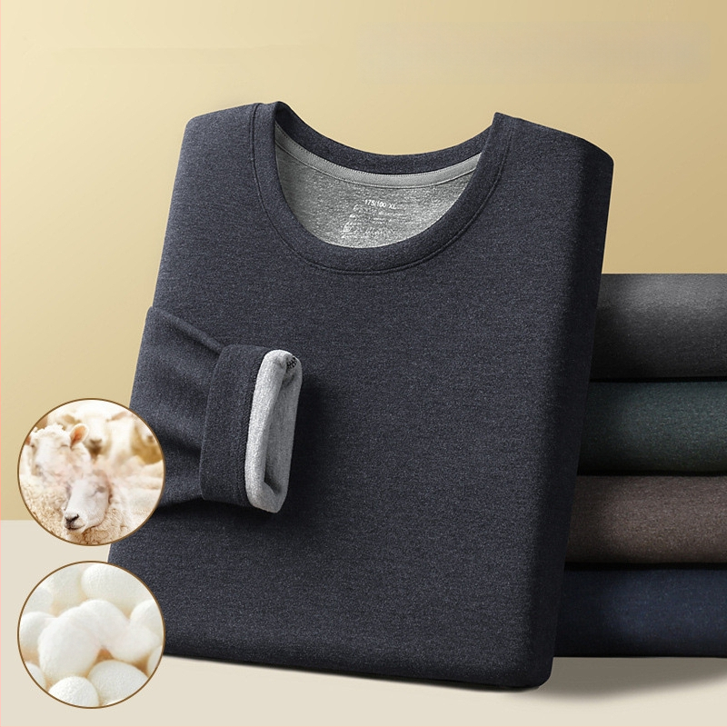 Unisex vuneni termalni set donjeg rublja, s flis podstavom, debeo, grijanje, gornji dio i hlače