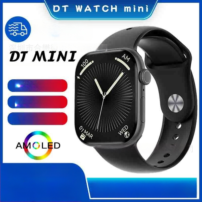 DT WATCH X mini έξυπνο ρολόι με κλήσεις Bluetooth, οθόνη AMOLED, κάσα από κράμα αλουμινίου, λουράκι σιλικόνης, συμβατό με Android