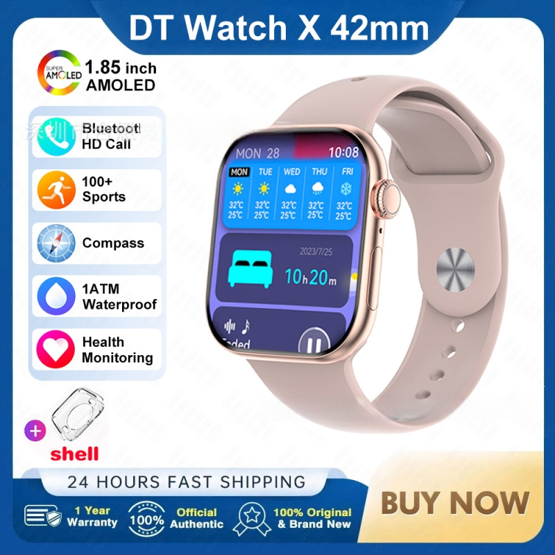 DT WATCH X mini έξυπνο ρολόι με κλήσεις Bluetooth, οθόνη AMOLED, κάσα από κράμα αλουμινίου, λουράκι σιλικόνης, συμβατό με Android