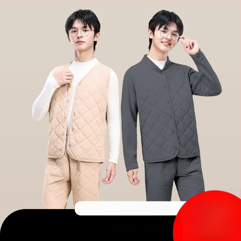 Unisex trodjelni set školskih uniform od ovčje vune: debeli kardigan s polugornim ovratnikom, prsluk i hlače, velur podstava, gustoća materijala 401–500 g/m2, uzrast 13–18 godina