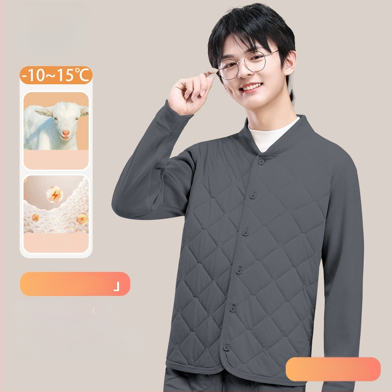 Unisex trodjelni set školskih uniform od ovčje vune: debeli kardigan s polugornim ovratnikom, prsluk i hlače, velur podstava, gustoća materijala 401–500 g/m2, uzrast 13–18 godina