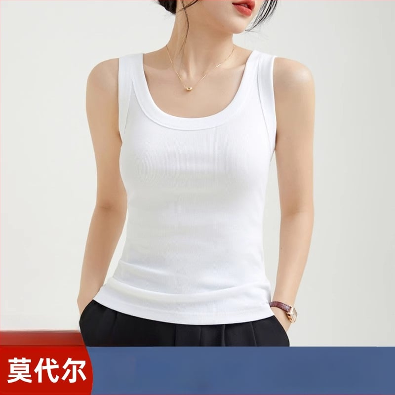 Ženski pamučni top s rebrastom teksturom, bez rukava, urbani stil, nepravilnog kroja