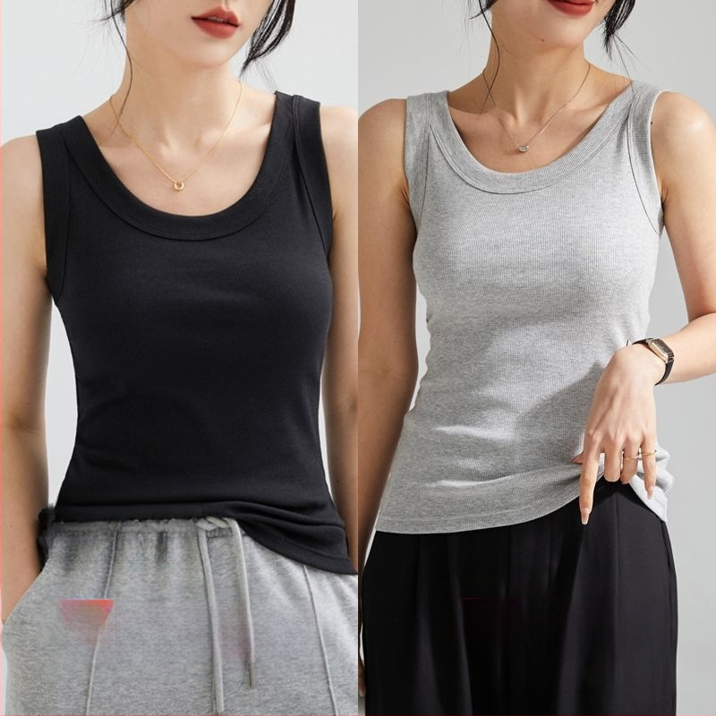 Ženski pamučni top s rebrastom teksturom, bez rukava, urbani stil, nepravilnog kroja