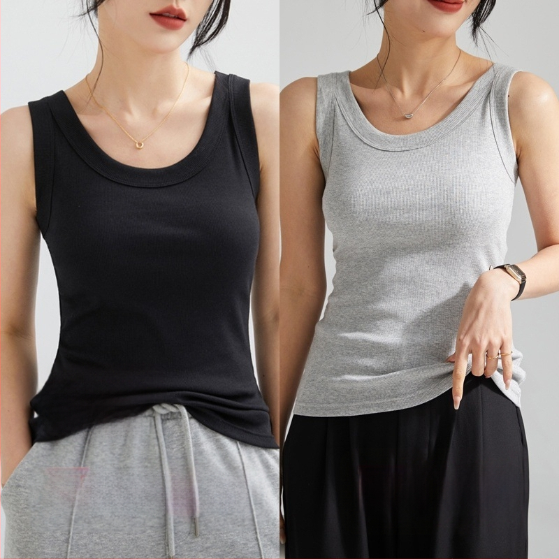 Ženski pamučni top s rebrastom teksturom, bez rukava, urbani stil, nepravilnog kroja