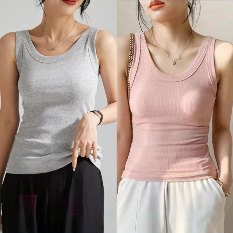 Ženski pamučni top s rebrastom teksturom, bez rukava, urbani stil, nepravilnog kroja