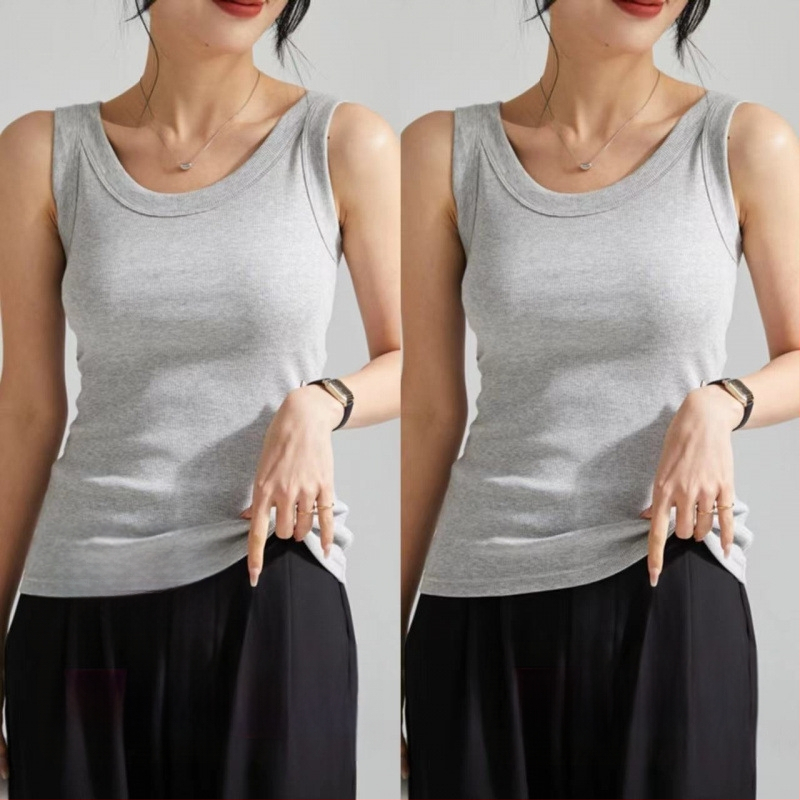Ženski pamučni top s rebrastom teksturom, bez rukava, urbani stil, nepravilnog kroja