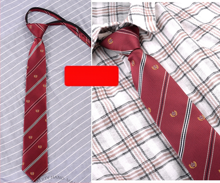 Вратовръзка без връзване с цип за жени, къс стил, Хелоуин cosplay, райета, полиестерна нишка, жакард