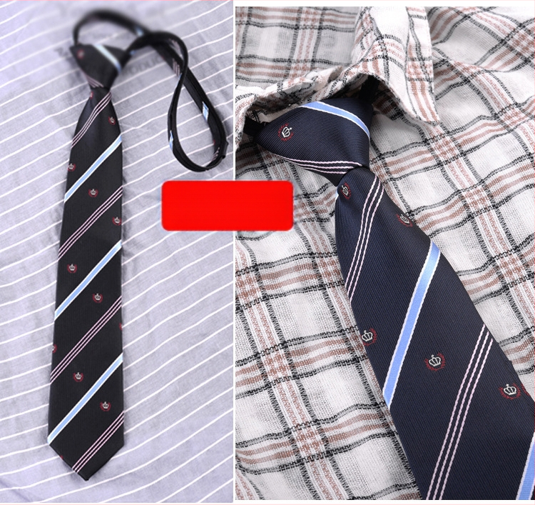 Вратовръзка без връзване с цип за жени, къс стил, Хелоуин cosplay, райета, полиестерна нишка, жакард