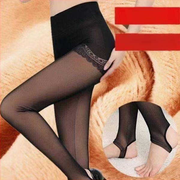 Женски зимни чорапогащи-леггинси от chenille със спандекс, висока еластичност, средна плътност, поддържат топлината