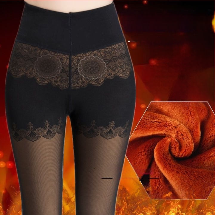 Женски зимни чорапогащи-леггинси от chenille със спандекс, висока еластичност, средна плътност, поддържат топлината