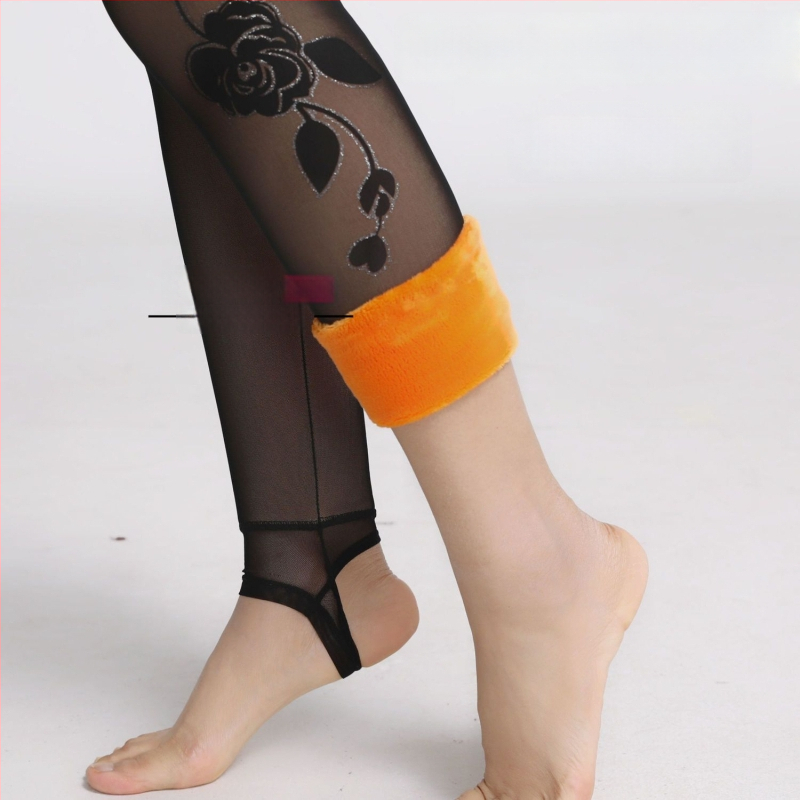 Женски зимни чорапогащи-леггинси от chenille със спандекс, висока еластичност, средна плътност, поддържат топлината