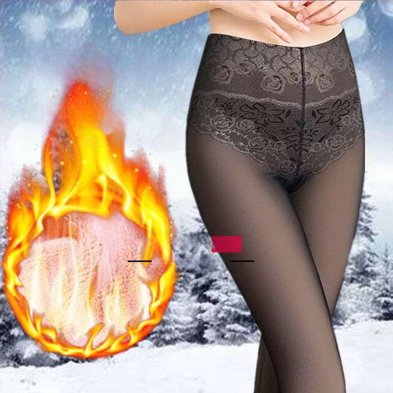 Женски зимни чорапогащи-леггинси от chenille със спандекс, висока еластичност, средна плътност, поддържат топлината