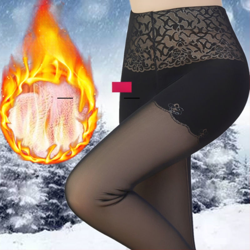 Женски зимни чорапогащи-леггинси от chenille със спандекс, висока еластичност, средна плътност, поддържат топлината