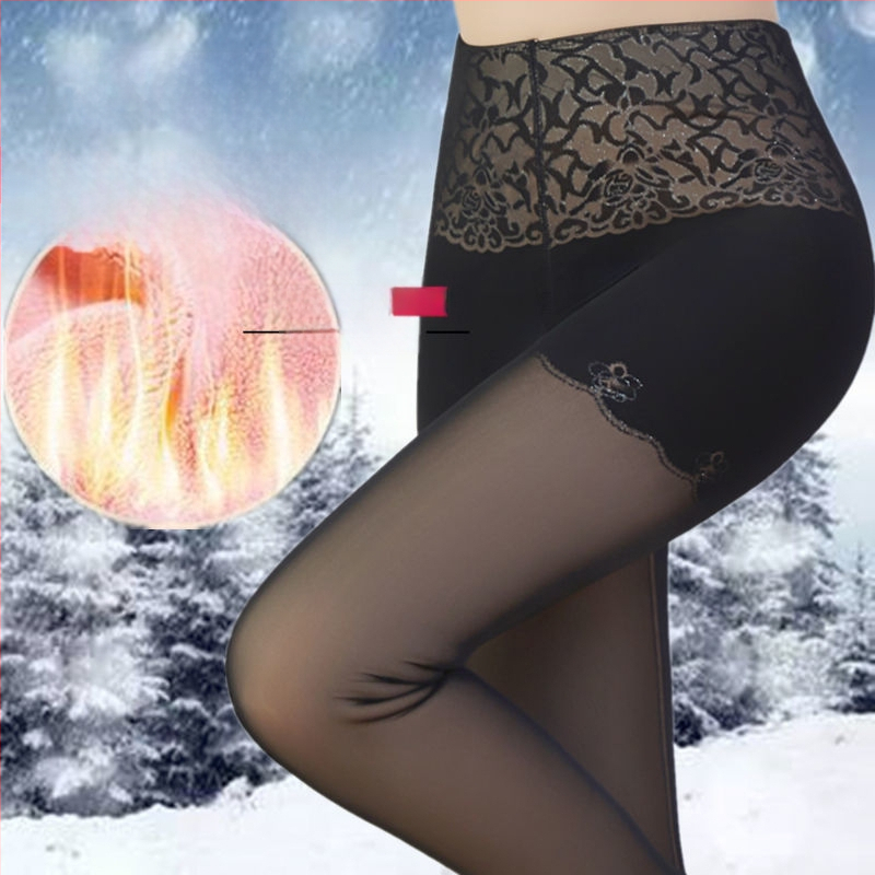 Женски зимни чорапогащи-леггинси от chenille със спандекс, висока еластичност, средна плътност, поддържат топлината