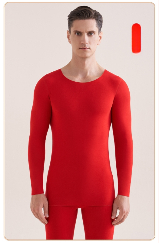 Muški vuneni termalni set za jesen/zimu – osnovni sloj gornji i donji dio, okrugli ovratnik, dugi rukav, debljina 251–300 g/m²