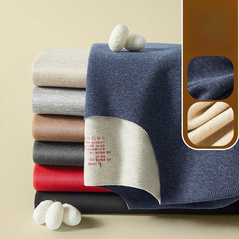 Muški vuneni termalni set za jesen/zimu – osnovni sloj gornji i donji dio, okrugli ovratnik, dugi rukav, debljina 251–300 g/m²