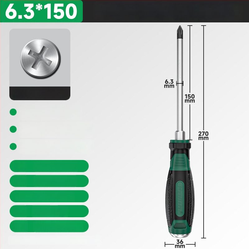 Πολυβιδική μαγνητική κατσαβίδα από Cr-V ατσάλι, με σταυροειδή κεφαλή, υψηλή σκληρότητα, ανθεκτική σε κρούσεις
