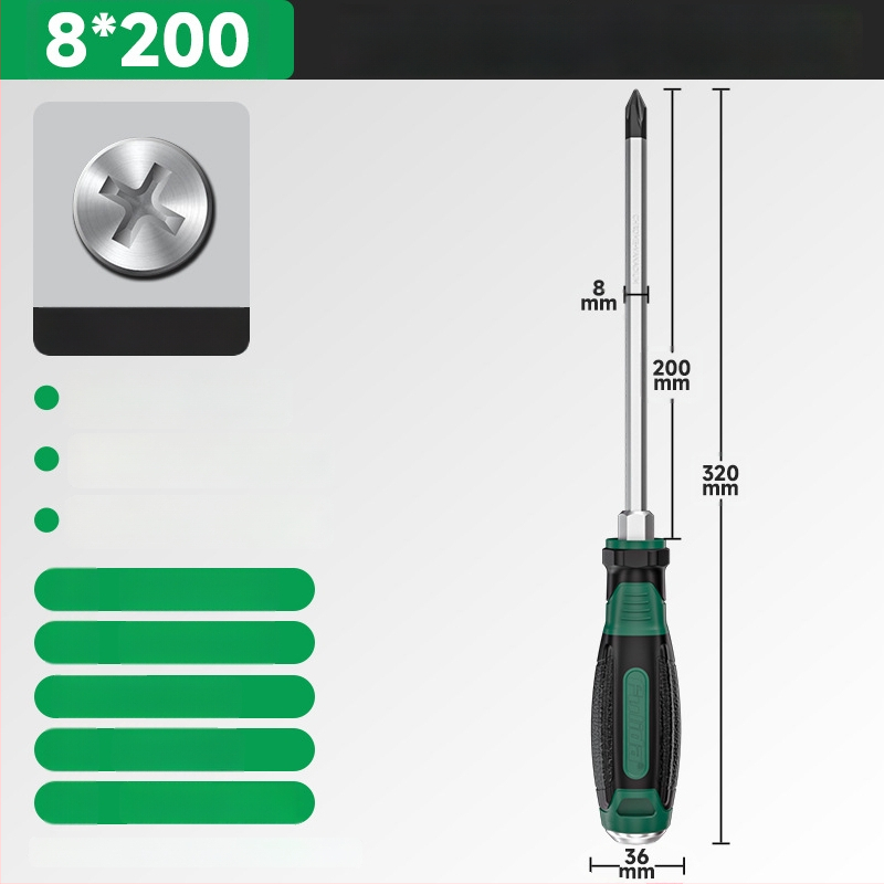 Πολυβιδική μαγνητική κατσαβίδα από Cr-V ατσάλι, με σταυροειδή κεφαλή, υψηλή σκληρότητα, ανθεκτική σε κρούσεις