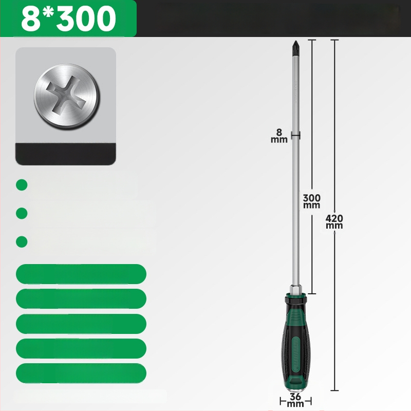 Πολυβιδική μαγνητική κατσαβίδα από Cr-V ατσάλι, με σταυροειδή κεφαλή, υψηλή σκληρότητα, ανθεκτική σε κρούσεις