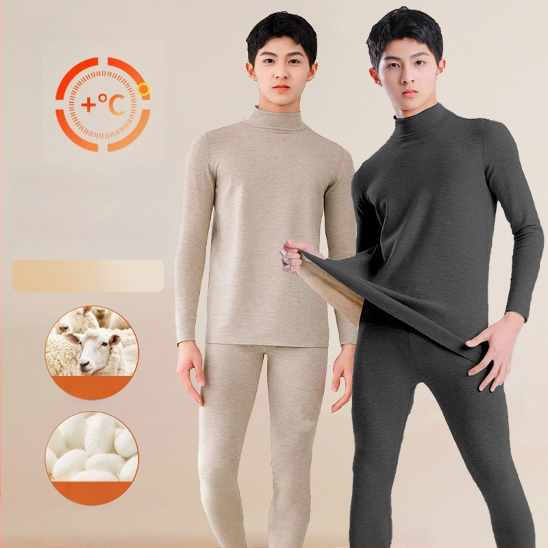 Tinejdžerski termalni set: gornji dio i hlače od vune, dugi rukavi, ekstra debela vuna
