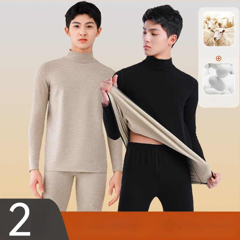 Tinejdžerski termalni set: gornji dio i hlače od vune, dugi rukavi, ekstra debela vuna