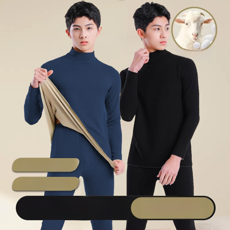 Tinejdžerski termalni set: gornji dio i hlače od vune, dugi rukavi, ekstra debela vuna