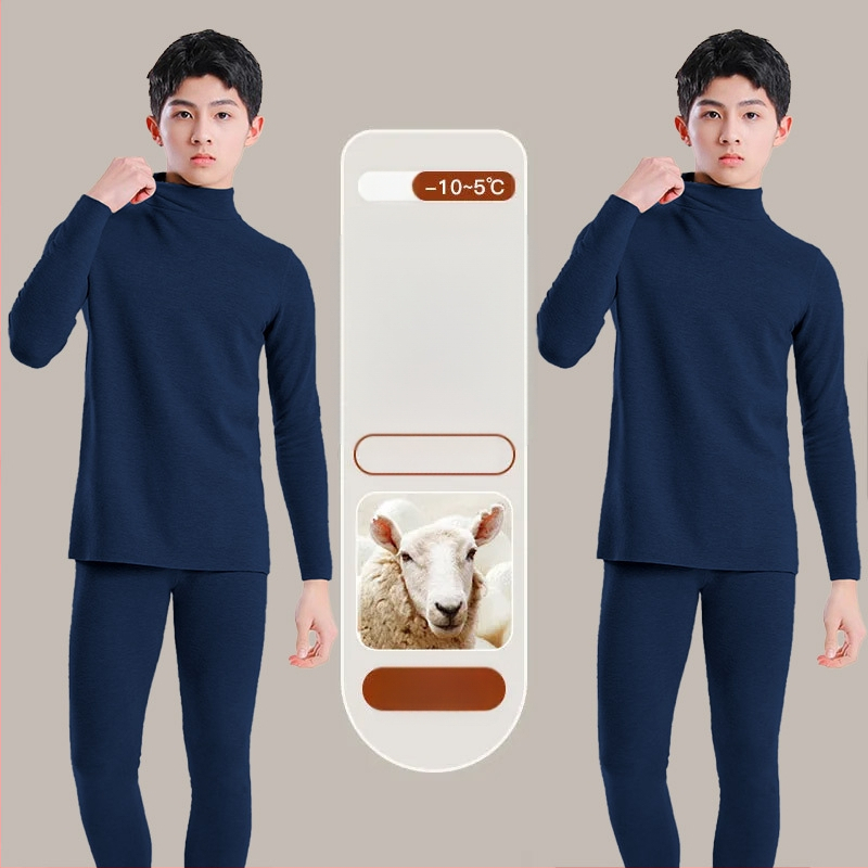 Tinejdžerski termalni set: gornji dio i hlače od vune, dugi rukavi, ekstra debela vuna