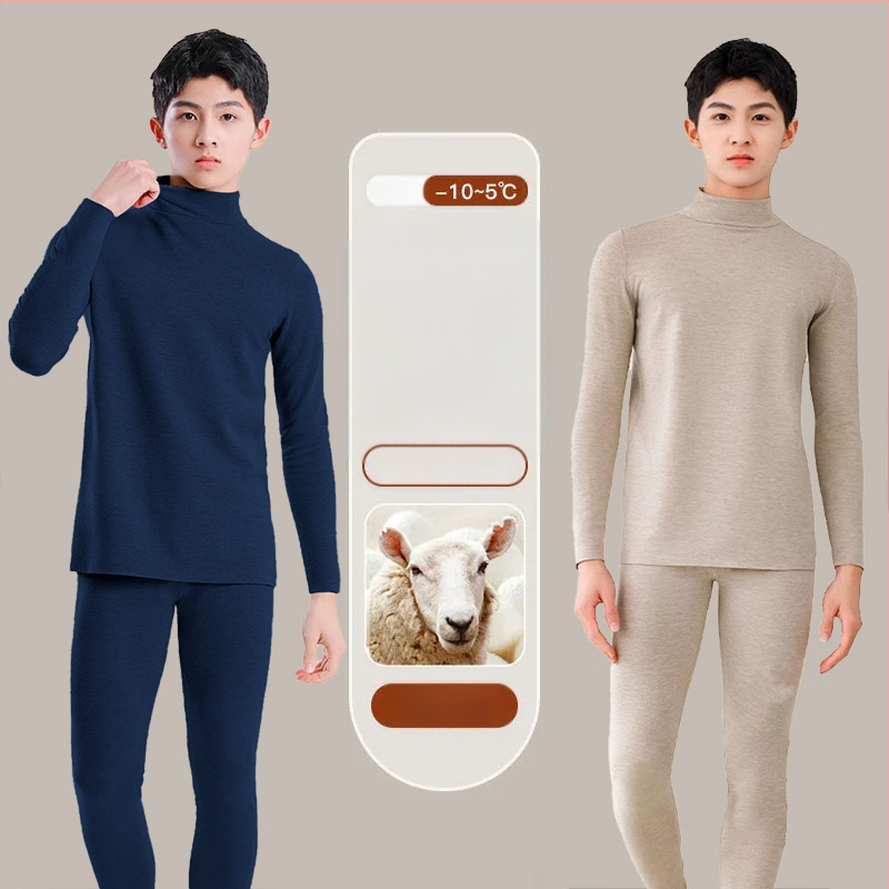 Tinejdžerski termalni set: gornji dio i hlače od vune, dugi rukavi, ekstra debela vuna