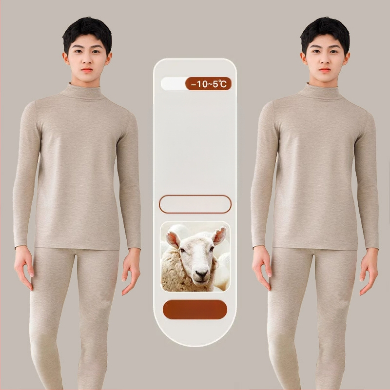 Tinejdžerski termalni set: gornji dio i hlače od vune, dugi rukavi, ekstra debela vuna